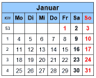 Symbolbild Kalenderblatt Januar
